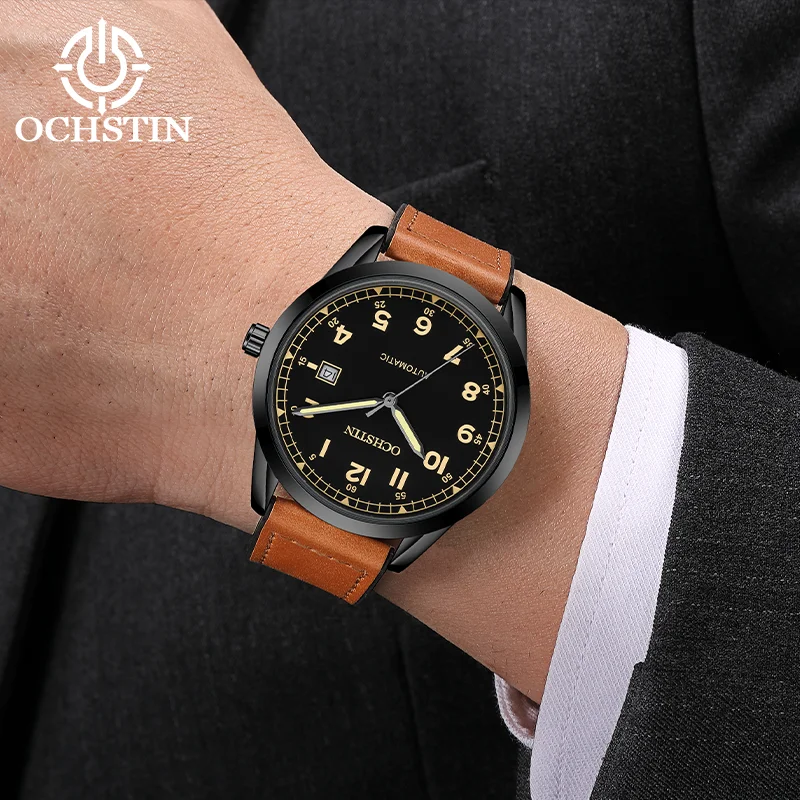 OCHSTIN Prominente Elite Men Mechanical Watch Automatic Self‑wind Movement Convenient Magnetic Closure Strap Waterproof Watch