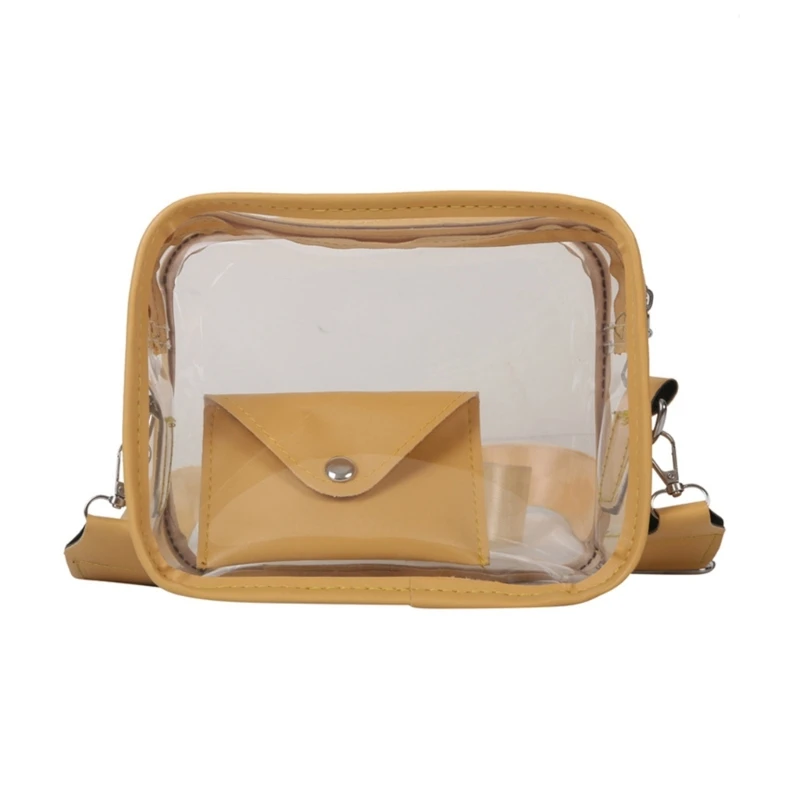 Summer Causual PVC Transparent Crossbody Bag for Women Girls Female Bag Clear Shoulder Bag with Wallet