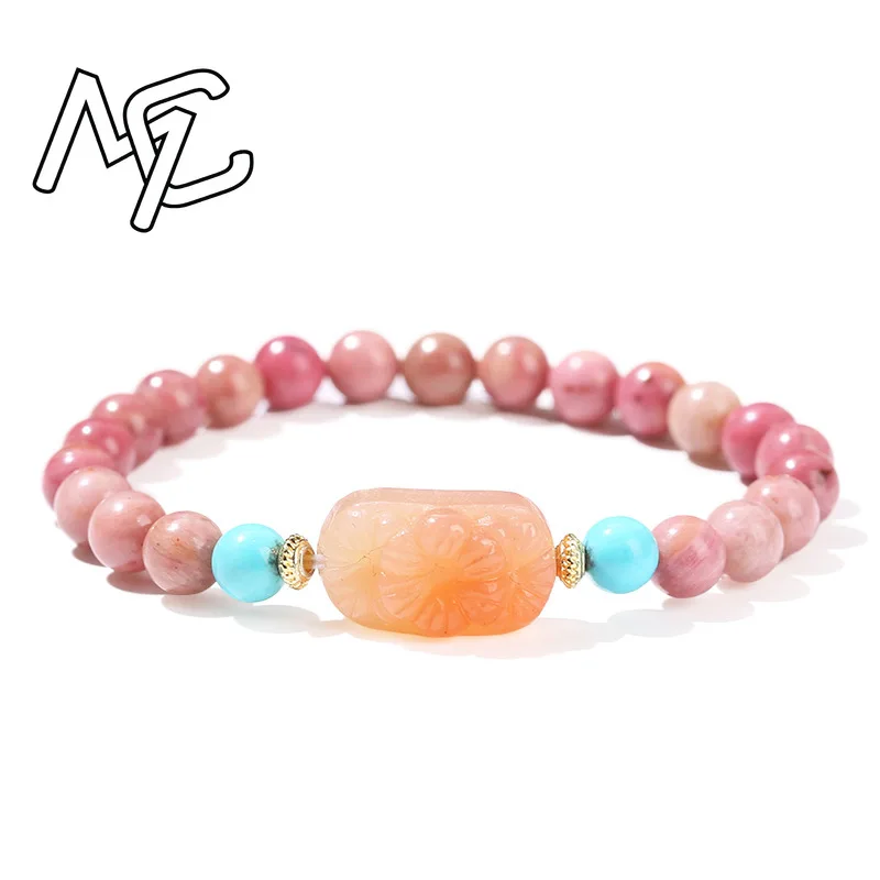 Natural Jade Flower Bead Bracelet Agate Gemstone Exquisite Sexy Young Girls Fashion Real Jewelry Best Selling Holiday Gifts