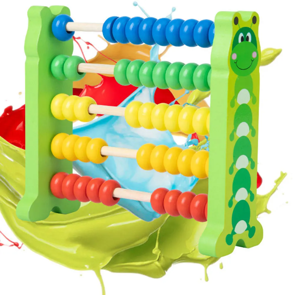 

1Pcs 5 Rows Wooden Abacus Creative Calculation Frame Teaching Aid for Kids Math Learning Educational Tool Preschool Activity