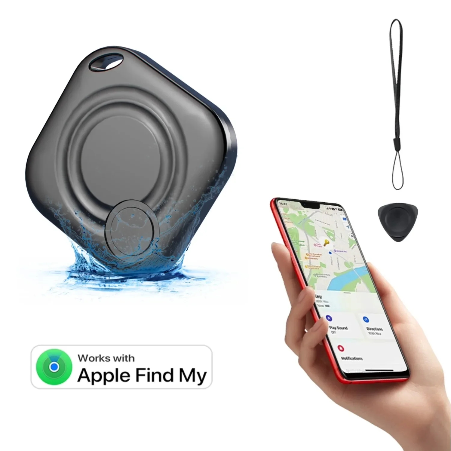 

Waterproof Smart Bluetooth Tracker, Keys Finder Item Locator Replaceable Battery, Phone Finder For Apple Find My (only IOS)