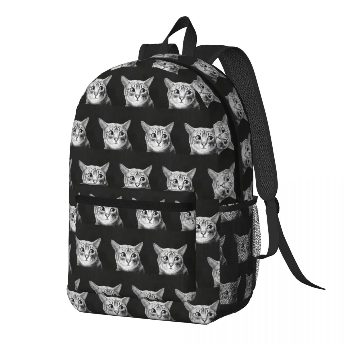 

Side Eye Cat Backpack Daypack Large Capacity Boys Girls BookBag School Bag Shoulder Bags for Men Women
