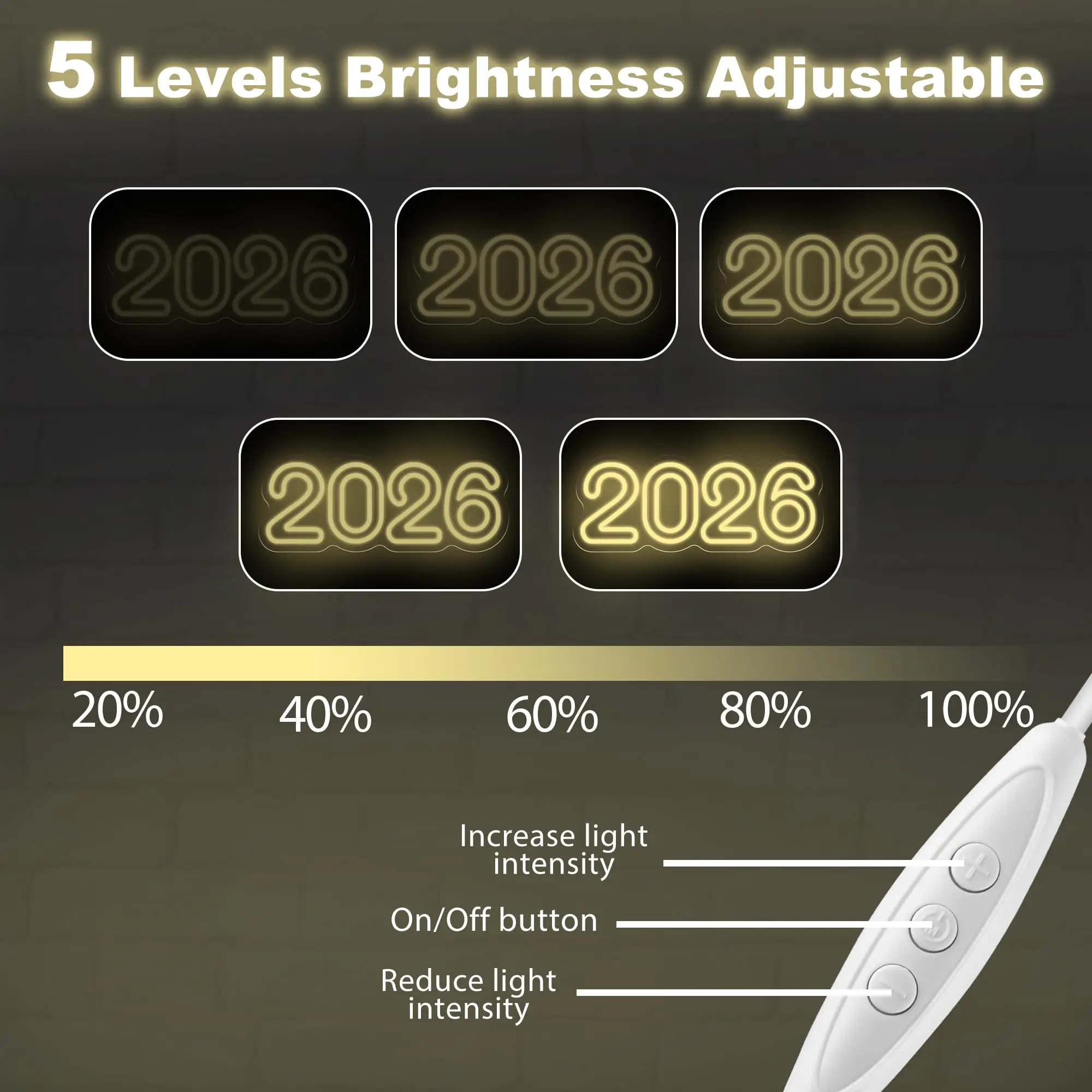 2026 النيون LED رقم السنة الجديدة تضيء لديكور الحائط حفلة رأس السنة الجديدة عيد الميلاد التخرج عيد ميلاد غرفة نوم مكتب ديكور #6