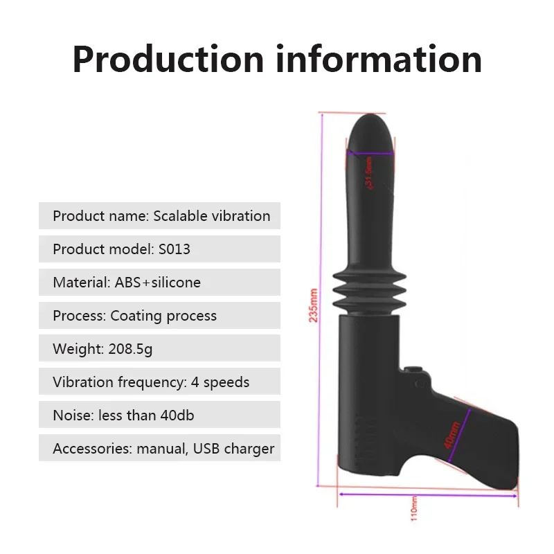 USB Wireless Charging Portable Mini Telescopic Linear Actuator Reciprocating Electric DIY Toy Massage Vibrator Electric Tool