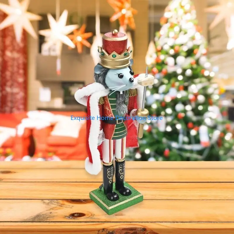 

L5BF Nutcrackers 38cm Festival Mouse King Figurine for Christmas Ornament Decors