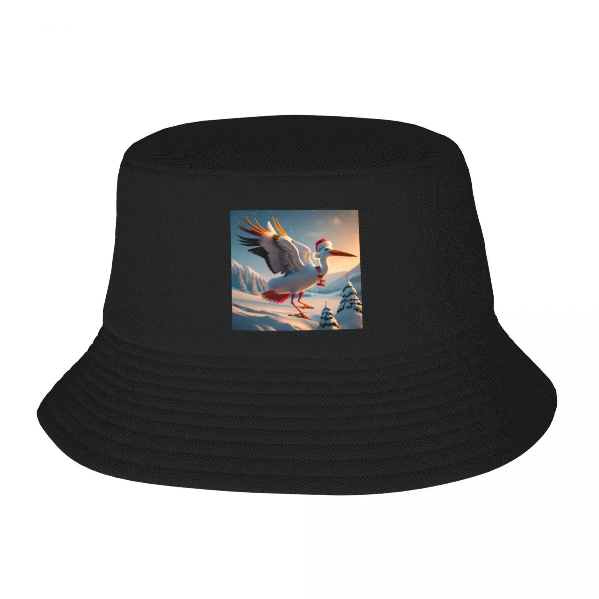 

Xmas Stork Bucket Hat dad hat Rugby Christmas Hat Designer Man Hat Women's