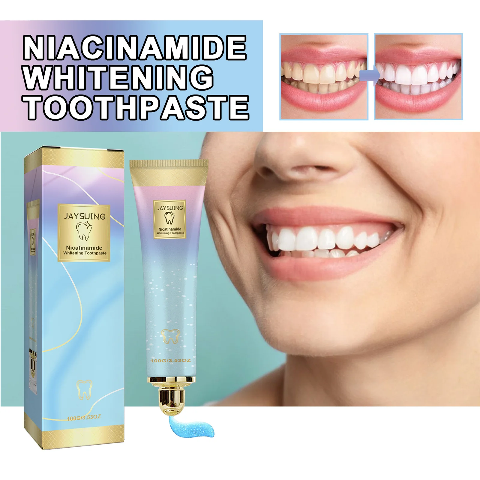 Probiotic Whitening Toothpaste Stain Removal Fresh Breath Prevents Plaque Oral Care Color Corrector Whitening Teeth Toothpaste