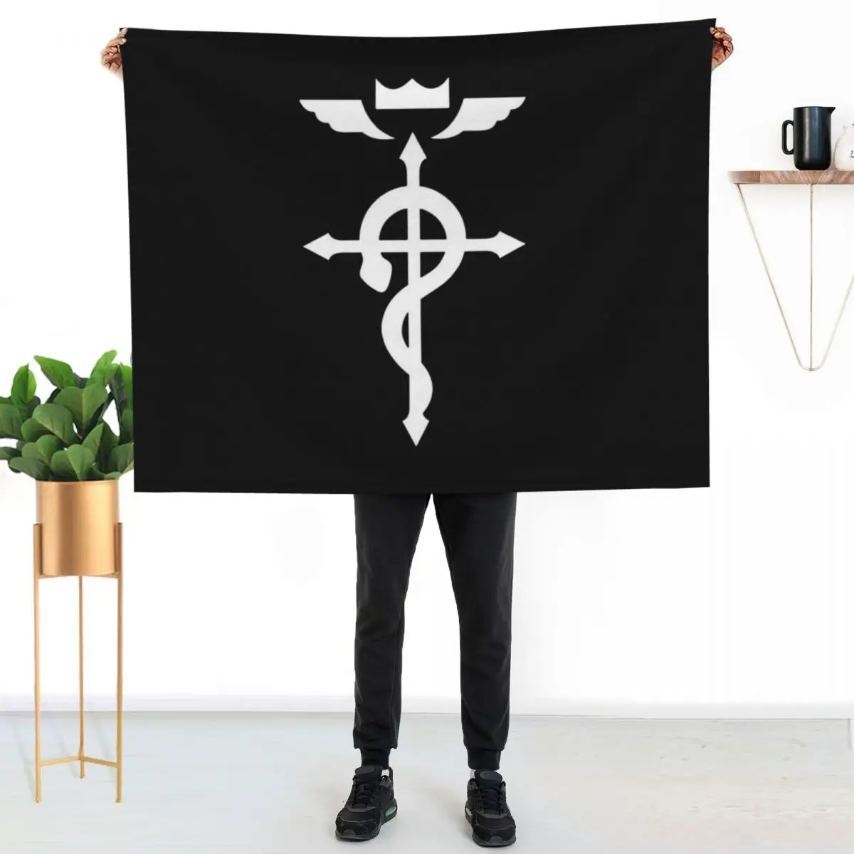 Edward Elric Crest Throw Blanket For Sofa Thin Sofa Quilt Large Decorative Sofas decorative Decoratives Blankets