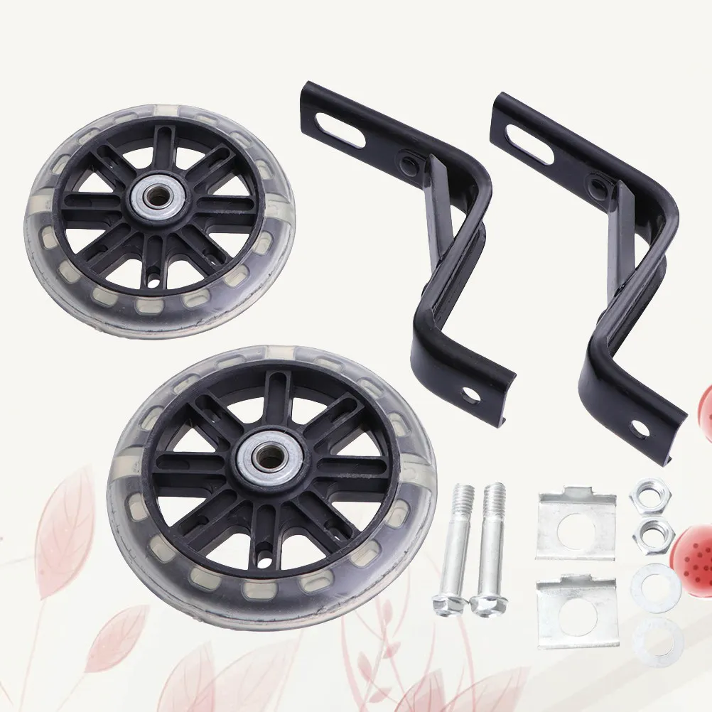 

2Pcs Bike Auxiliary Wheels Flashing Light Sturdy Wear-Resistant Adjustable Support for 18 Inch Bike Balance Confidence