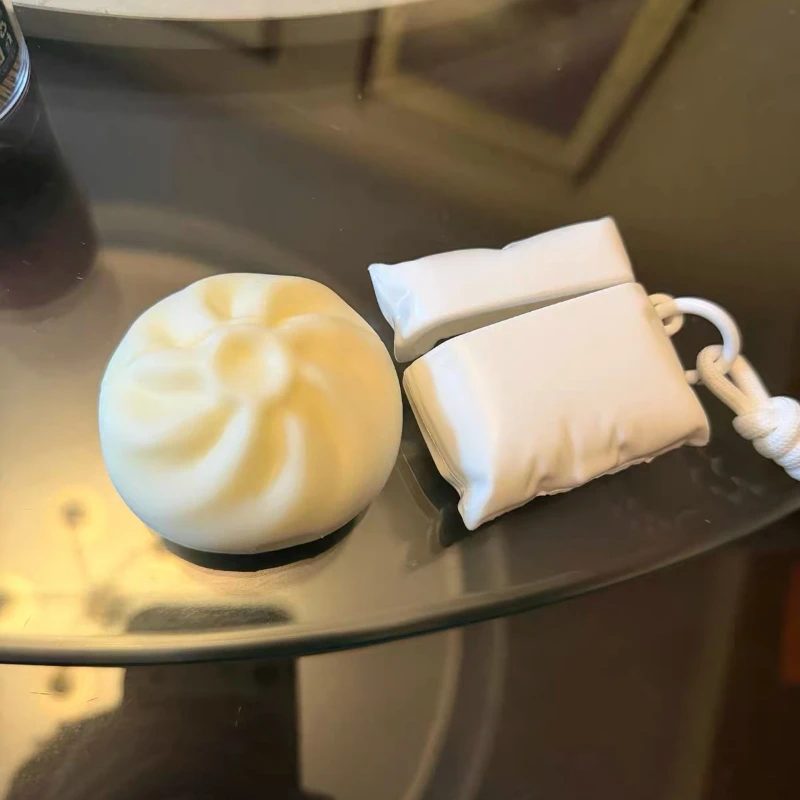 

Steamed Bun AirPods Pro 3 Case Cute Customized Silicone Soft Case Customized AirPods Wireless Earphone Protective Cover Gift