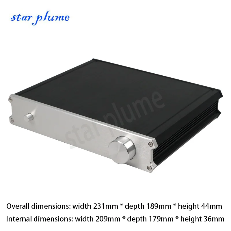 231*189*44mm All Aluminum Power Amplifier Case Preamplifier Case Decoder Shell  HIFI Alluminio Amplifier Chassis Shell DIY Box