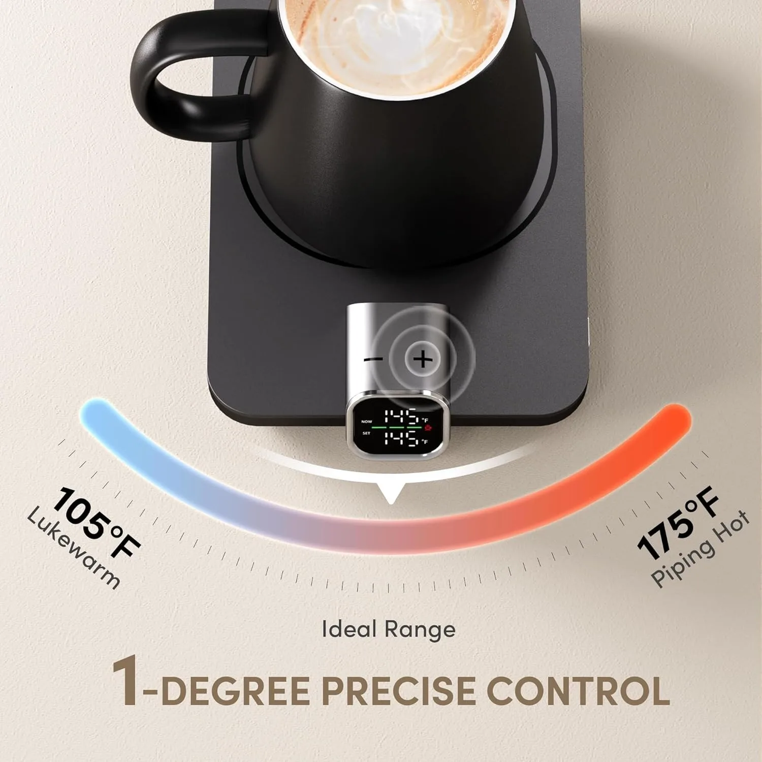 Set scaldatazze e tazze da caffè riscaldati da 2 pezzi - Piatto scaldatazze riscaldato Spegnimento automatico, 1 ° Piastra scaldavivande elettrico F Precise