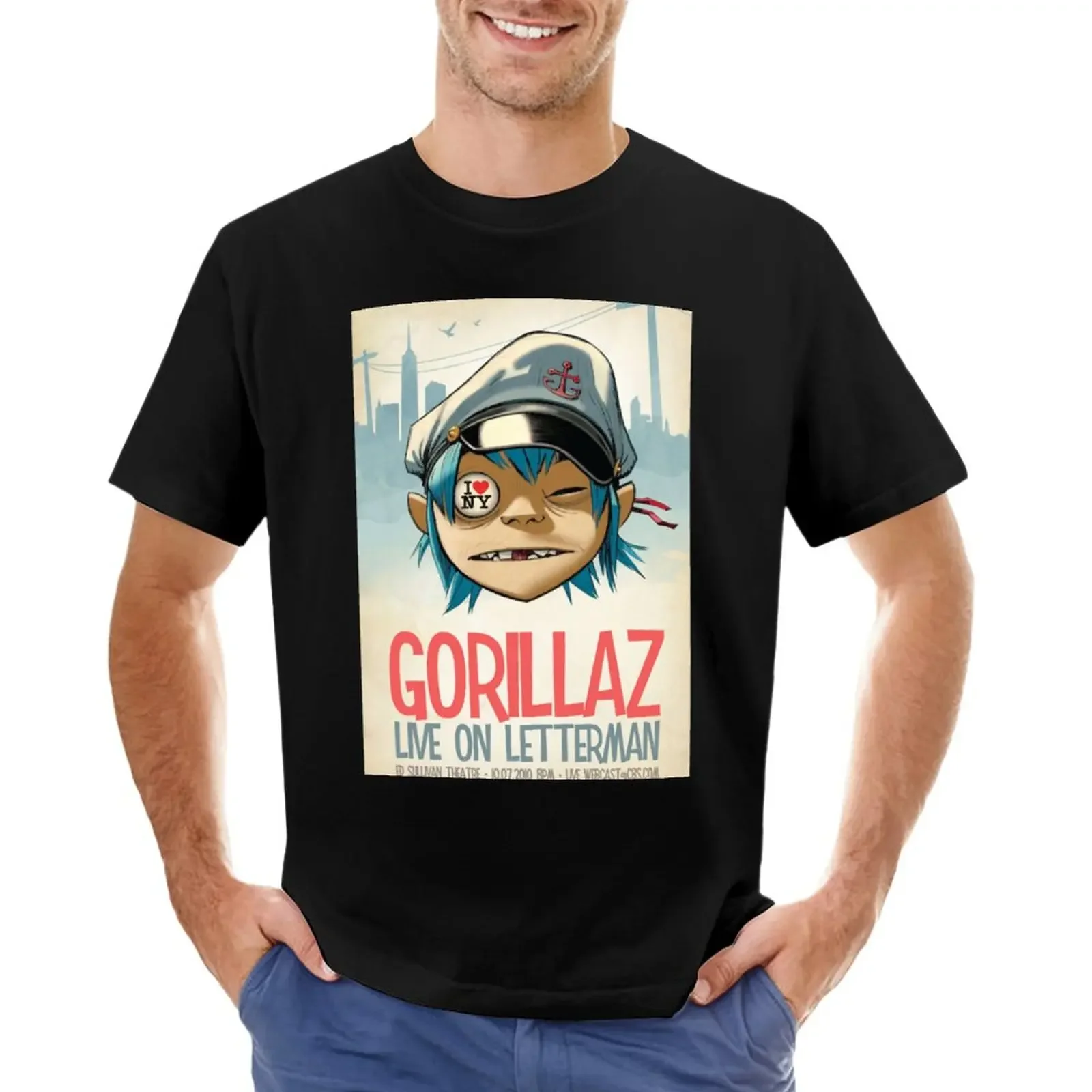 

Gorilaz - Live on Letterman T-Shirt plus size tops cute clothes quick-drying funny t shirts for men