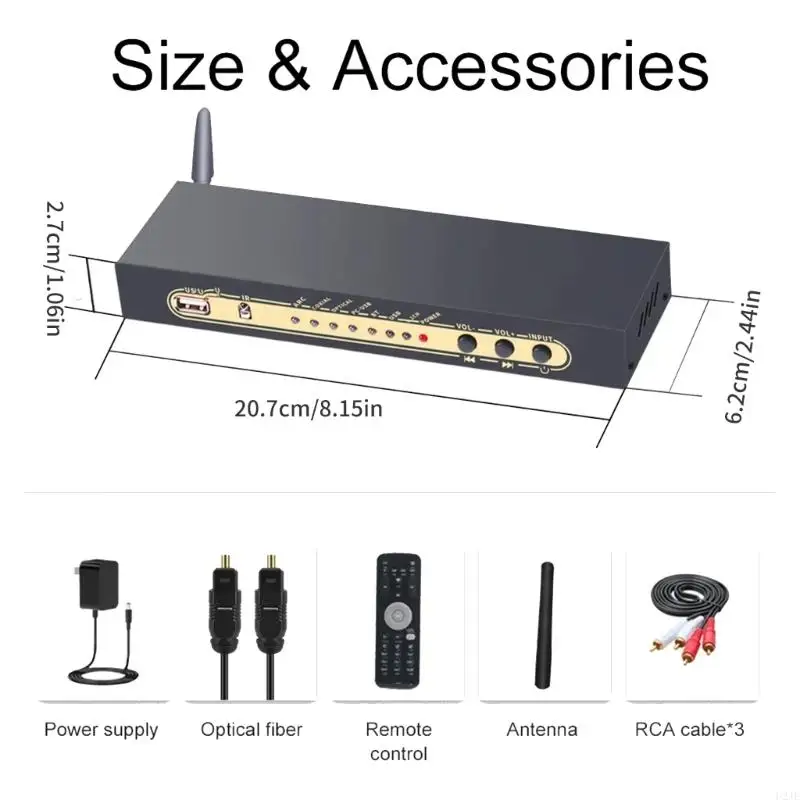 U2JE HD815 Decorazione uscita a 5.1 canali Decodifica completa Scheda decodifica wireless 5.0 funzione memoria