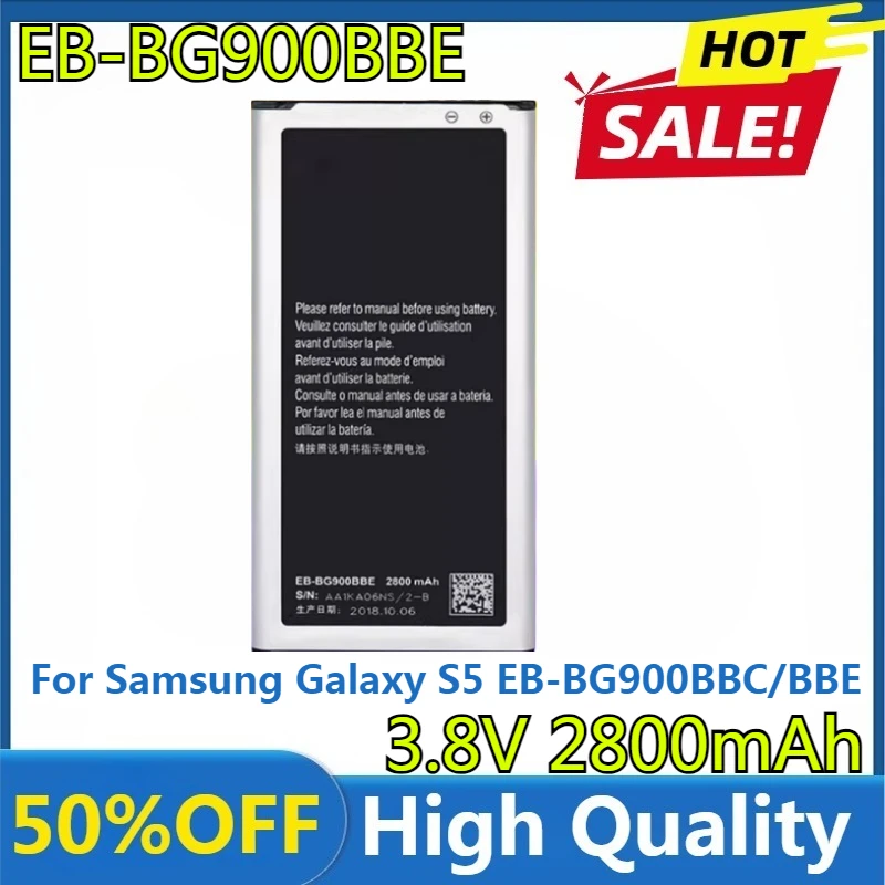 

Аккумулятор 2800 мАч для Samsung Galaxy S5 EB-BG900BBC/BBE SV I9600 I9602 I9605 G900F G900T G9008V G9009D G9009W G9006W G900