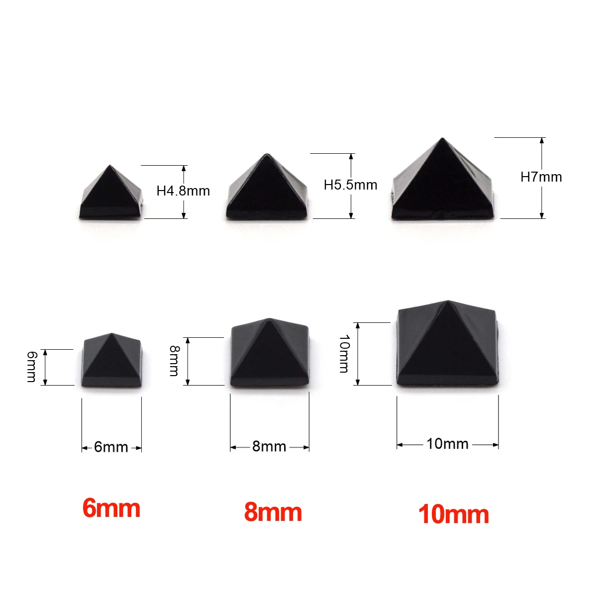 KALASO 6mm 8mm 10mm Pyramid Square Punk Studs Rivets Spikes For Bag Shoes Garment Decor Leather Craft DIY Accessories