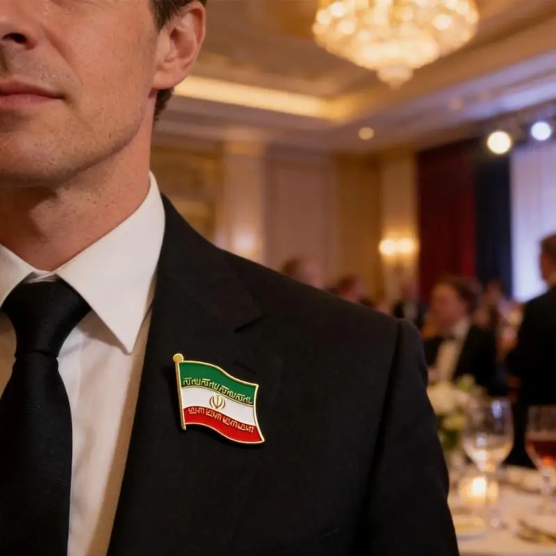  Professional Iran National Symbol Lapel Pin With Scratch Resistant Epoxy Finish For Official Occasions
