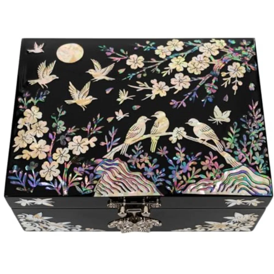 

Элегантная коробка-органайзер для ювелирных изделий из перламутра с зеркальной крышкой - подарки для женщин на день рождения, уникальная юбилейная рождественская и Speci