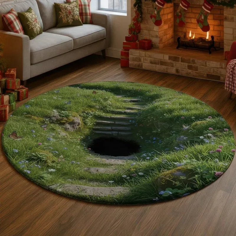 VIKAMA Non-slip 3D Koi Fish Ocean Rug for Kids Living Room Bedroom Home Decor