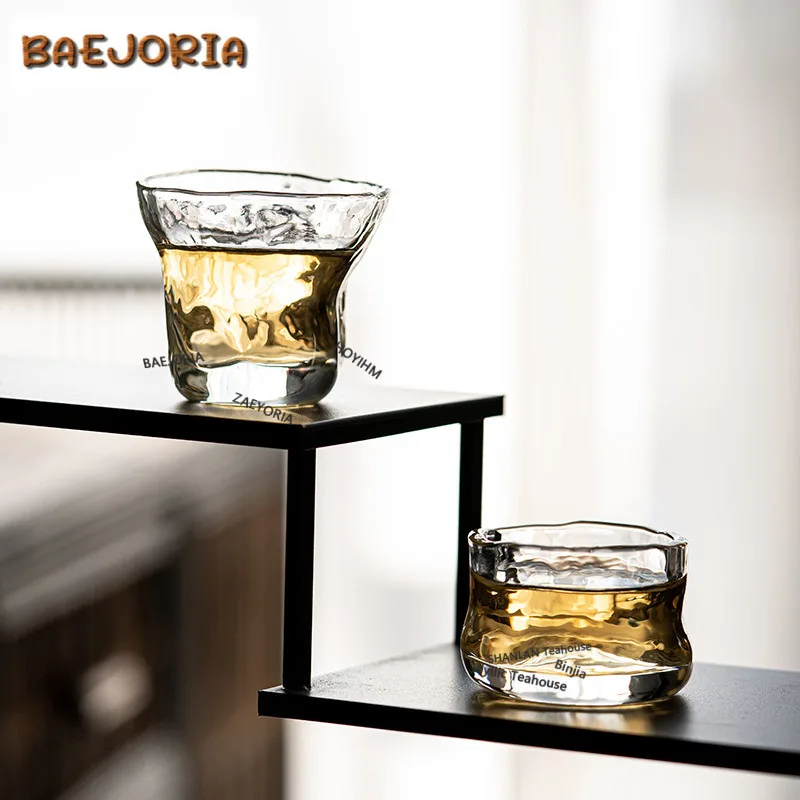 Glacier Thickened Glass Teacup Vintage Tea Bowl Single Cups Tea-tasting Smelling Cup Chazhan Master Cups Household Tea Ceremony