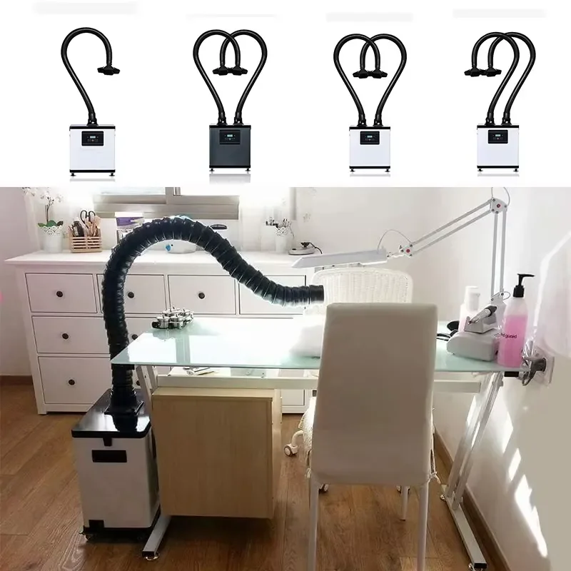 Professional Nail Dust Collector Vacuum Cleaner with HEPA Filter Strong Suction Low Noise Manicure Table Extractor for Salon