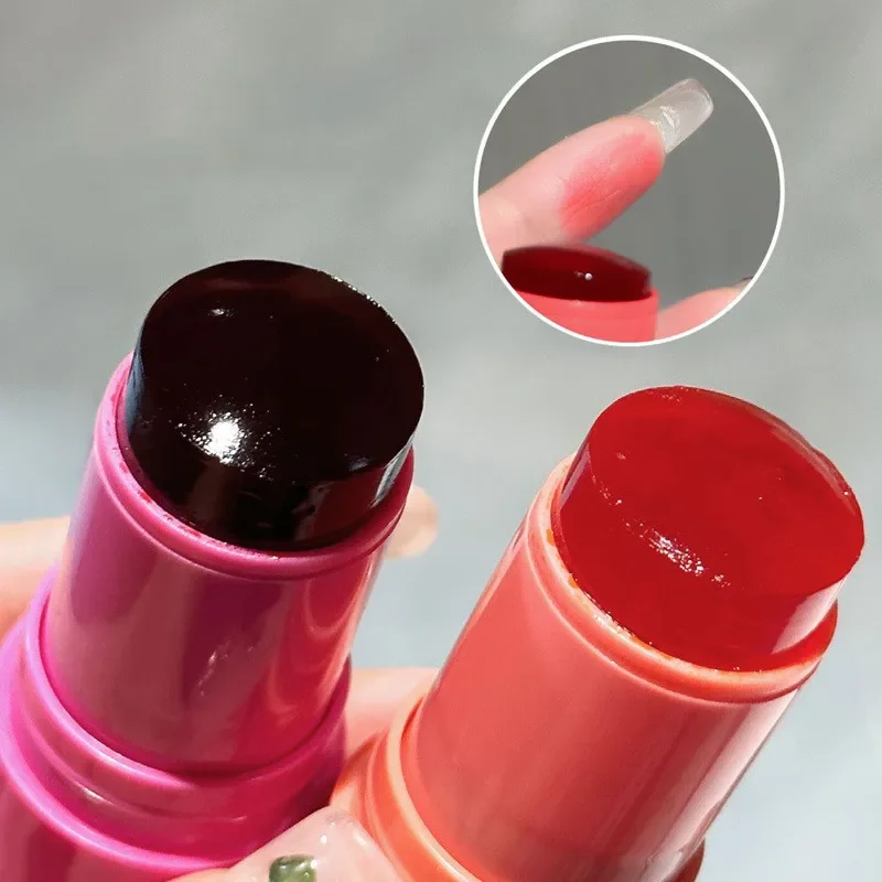 Blush Stick de gelatina hidratada, dupla utilização, rouge para lábios, bochechas blush, fosco, translúcido, iluminar, nova maquiagem, 3in 1