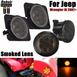 Amber Front LED Turn Signal Light Assembly For 2007~2017 Jeep Wrangler JK