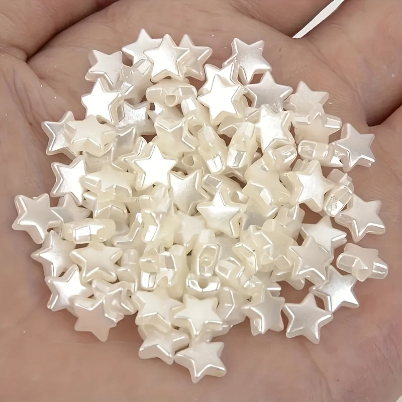 10mm 210pcs White Star Acrylic Loose Spacer Beads for Jewelry Making DIY Bracelet Necklace Accessories image 2
