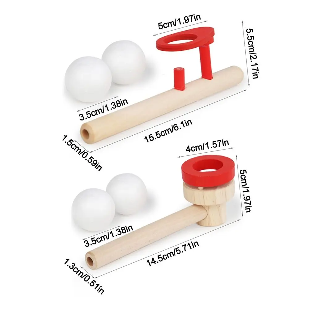 Soplador de bolas colgante de madera, bola flotante educativa intelectual, juego Unisex para padres, entrenamiento de capacidad pulmonar