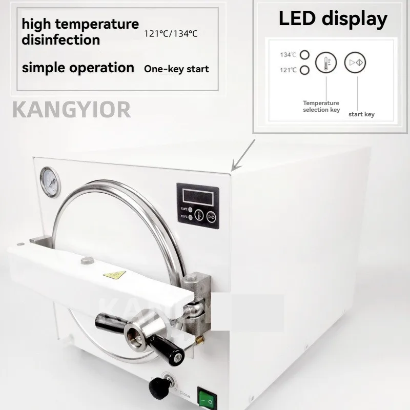 Sterylizator parowy dentystyczny wysokociśnieniowy o pojemności 18 litrów, pionowy, przenośny, narzędzie do dezynfekcji, sterylizator na suchy ciepło do narzędzi do paznokci, dostępny od ręki.