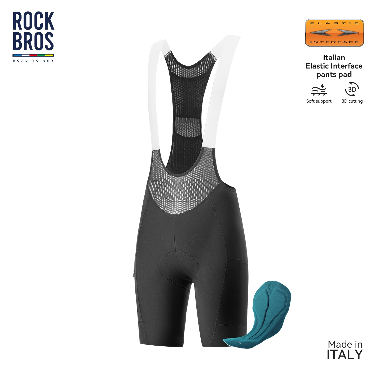 

ROCKBROS Cycling Bib Shorts Men Summer Elastic Interface Cushion Bicycle Clothes Breathable Padded MTB Road Bike Short Pants