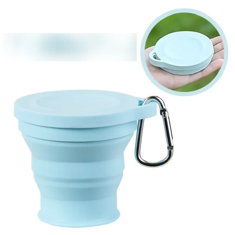 

1pc Folding Mug with Hanging Hole Silicone for Hot Drinks Compact and Drop Resistant Travel Portable Outdoor Camping Tableware