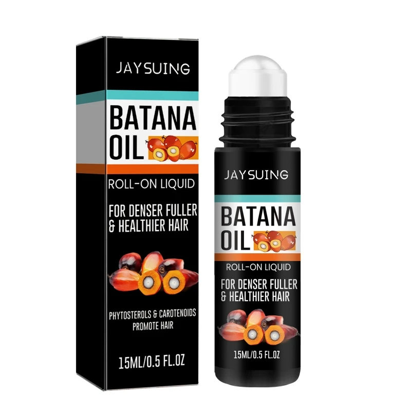 Batana Oil Roll-On Liquid สำหรับ Hair Growth 15ml หนาแน่น Fuller Healthier Hair Oil Nourish Damag Hair Roll-On liquid