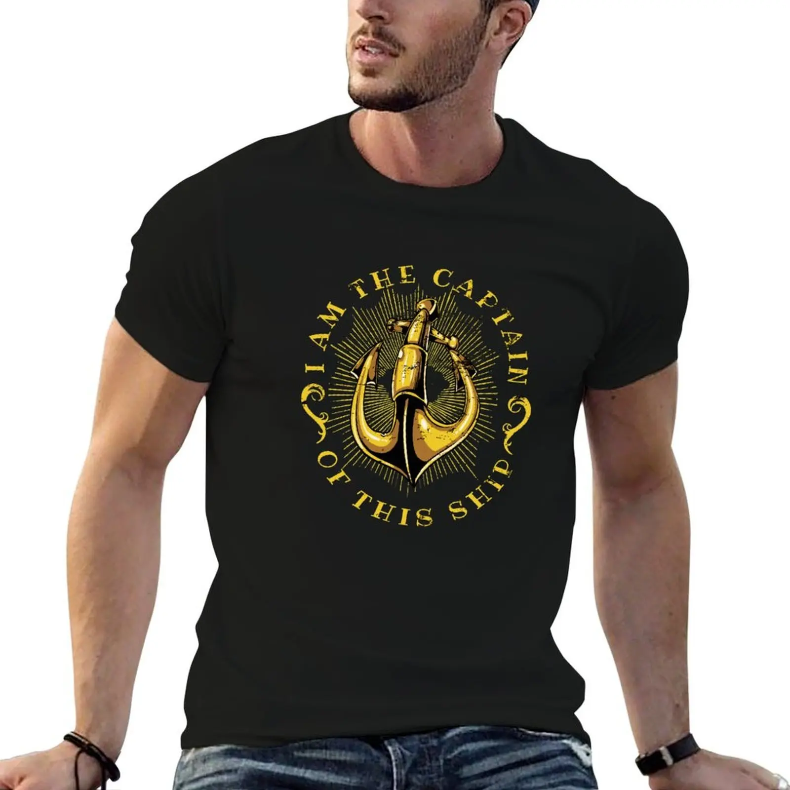 

of shirts oversize man t t the dark This I T-Shirt shirts funny Am Captain Ship t humor anime graphic shirts