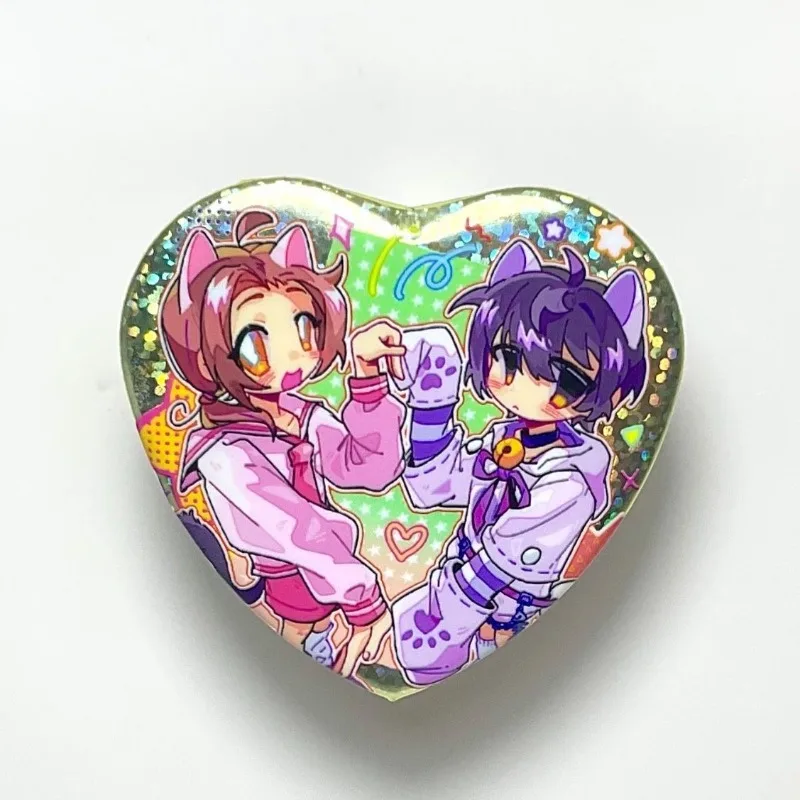 Hetalia Far East Juyao Surrounding Cute Badge Heart Shaped Tinplate Brooch Backpack