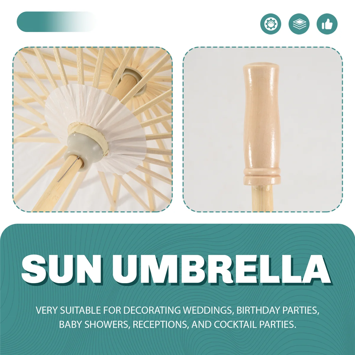

M26K 5PCS Paper Parasol 60Cm Beach Umbrella White DIY Umbrella Photography Props for Baby Shower Party Wedding