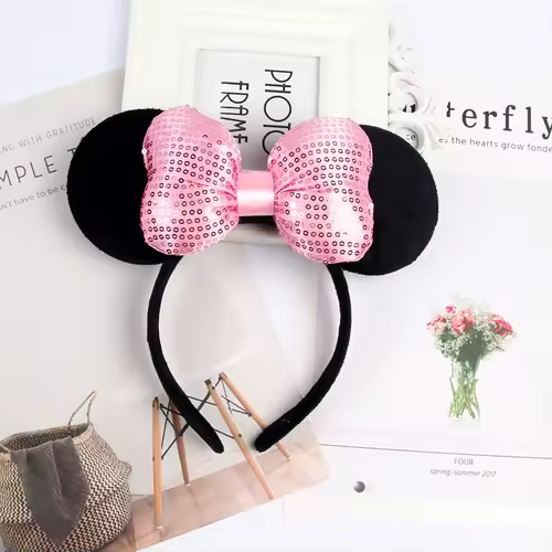 Mouse Ears Headhand for Girls Adults Cute Cartoon Party Cosplay Hair Accessories Sequin Bows Hairband Toys - Image 30