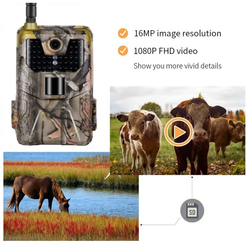 20MP 1080P Wildlife SMS MMS SMTP Trail Camera Photo Traps Night Vision 2G  Hunting Cameras HC900M Surveillance Metal Case