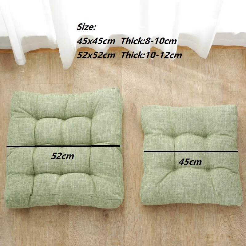 Large Square Floor Seat Cushion Cotton and Linen Tatami Floor Pillow Thick Cushions Seating Pillow Seats Mat Pad Balcony Cushion