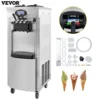 VEVOR 상업용 소프트 아이스크림 머신, 2200W 사전 냉각, 3 가지 맛 스낵 샵, 카페 2 + 1 맛 수직 소프트 아이스크림 머신 2