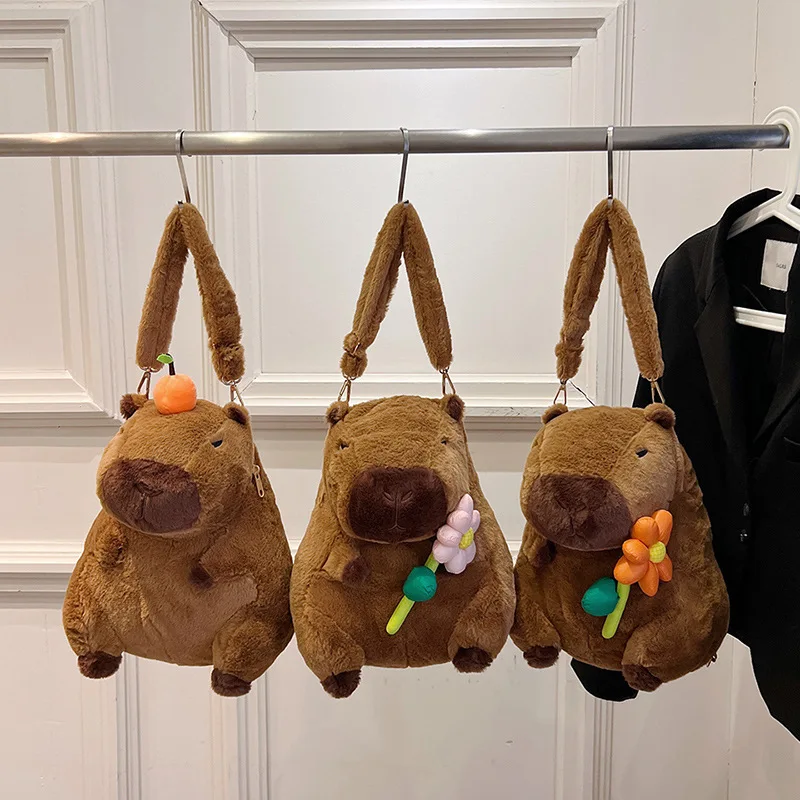 Sac à main en peluche Kapibala pour enfants, sac à dos double, sac DolDave, animal mignon, sac à main en peluche Capybara, dessin animé, couple initié