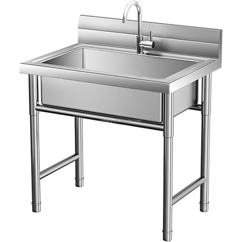 Stainless Steel Sink Table Commercial Kitchen Sink 304 Stainless Steel Double Bowl Sink Washing