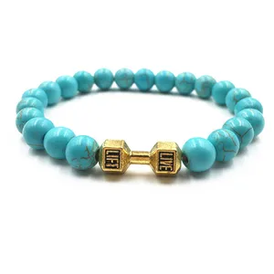 Turquoise Unisex Armband von Lava Choke, Gelegenheitssport -Juwelen für Männer, Frauen -Rock -Haltere, Mode, Mode 8 Hauptverkaufsarmbänder - №1