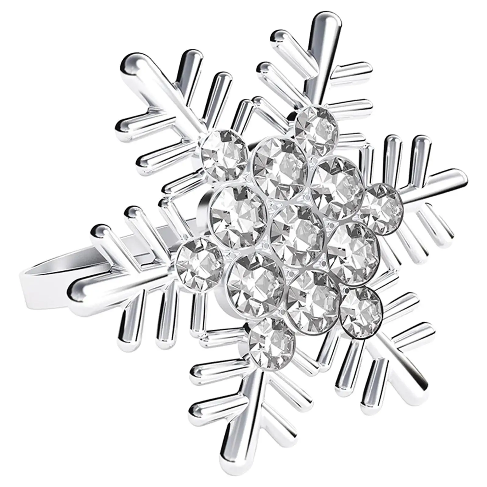 6Pcs Xmas Snowflake Napkin Rings Exquisite for Table Settings Table Birthday