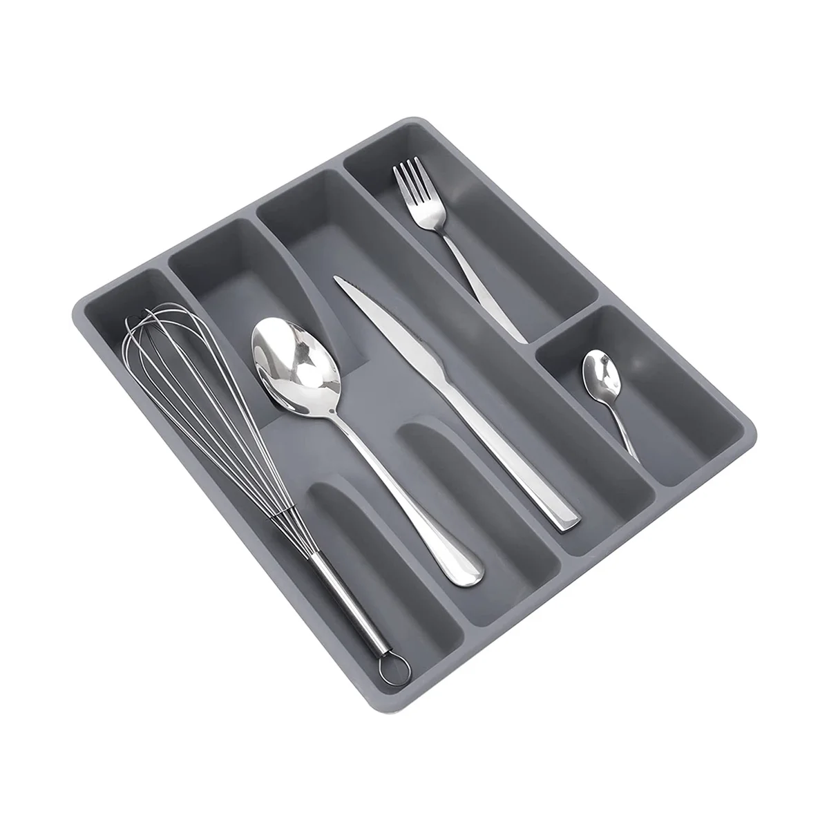 Laci laci dapur Organizer perak pemegang alat makan penyimpan peralatan makan nampan plastik Flatware Organizer