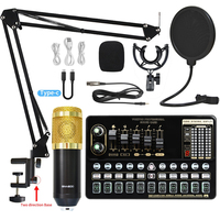 BM800 Condenser Microphone Bundle Professional Studio Microphone Live Sound Card Wireless Adjustable Mic Suspension Scissor Arm