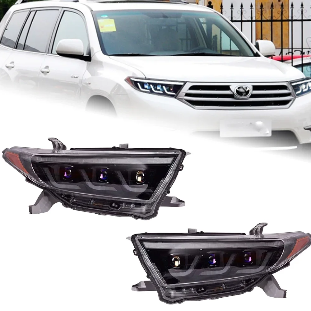 Car Lights For Highlander Headlights 2012-2014 Highlander LED Headlight Kluger LED DRL High Low Beam LED Head Lamp Accessories
