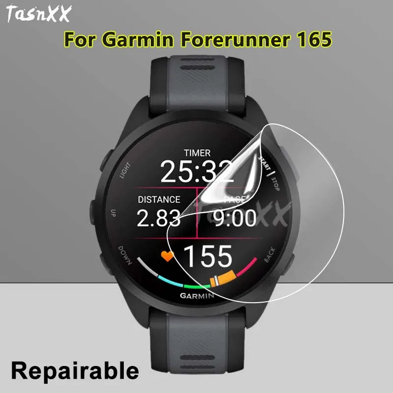 Ultra Clear Slim Screen Protector For Garmin Forerunner 165 / Music SmartWatch Soft Repairable Hydrogel Film -Not Tempered Glass