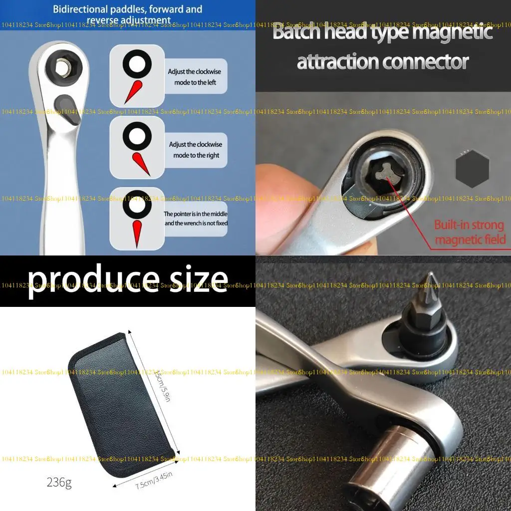 

P9FB Portable Mini Ratcheting Tool Ergonomic Grip Alloys Steel Bits With Zippers Case