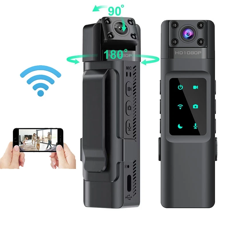 Mini caméra WiFi Hotspot, enregistreur vidéo numérique portable, caméra Linge, vision nocturne, DVR, caméscope l'inventaire, surveillance de sécurité, 1080P